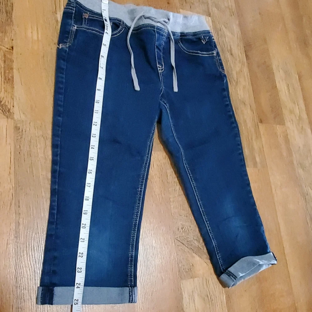 Justice Girls Super Low Cropped Jeans‎ Dark Wash Denim Size 12.5